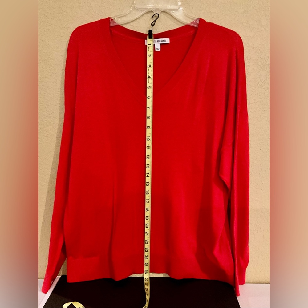 Elizabeth And James V Neck Sweater. NWOT Size L